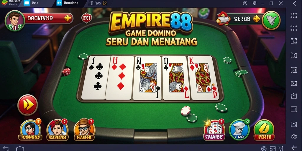Tampilan gameplay seru game domino EMPIRE88.