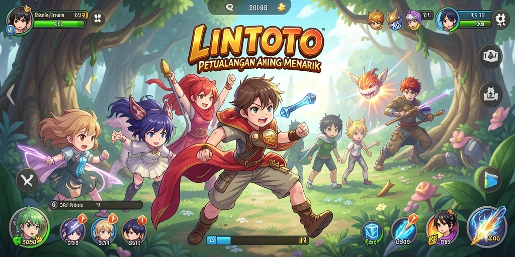 Tampilan gameplay LINITOTO yang penuh aksi dan karakter Anime.