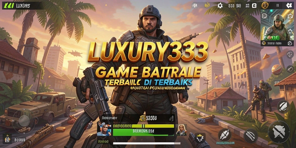 Screenshot LUXURY333 menampilkan aksi mendebarkan di medan perang Battle Royale.