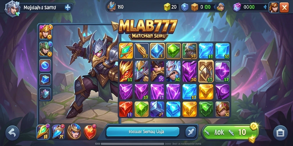 Tampilan gameplay menarik permainan Match-3 di MLBB777.