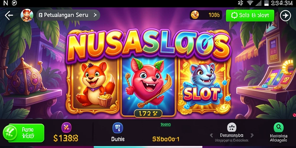 Tangkapan layar gameplay NUSASLOTS menampilkan aksi petualangan yang mendebarkan.