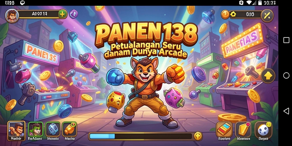 Screenshot gameplay menunjukkan karakter beraksi dalam tantangan arcade.