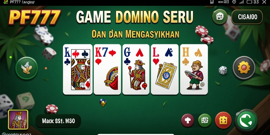 Tampilan gameplay seru dalam game domino PF777.