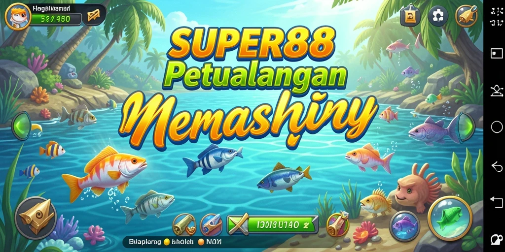 Screenshot SUPER88 menunjukkan gameplay memancing yang seru dan menegangkan.