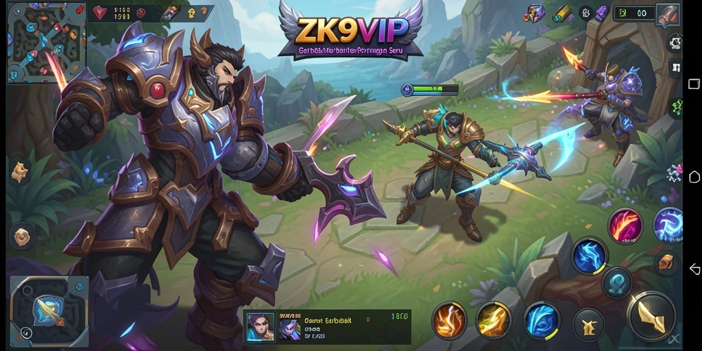 Tangkapan layar aksi pertarungan seru dalam ZK9VIP yang menampilkan karakter dan skill.